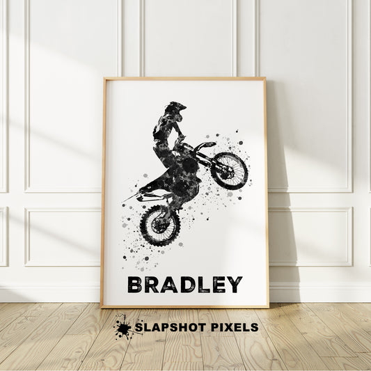 Personalized Motocross Dirt Bike Poster - Dirt Bike Gifts  - DB01