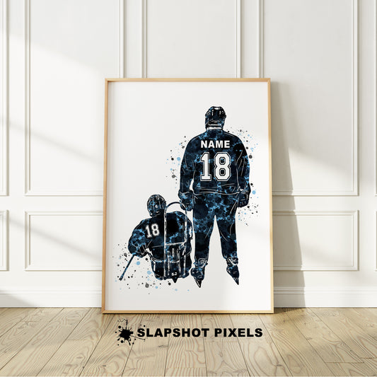 Personalized Sledge Hockey Poster With Pusher - Para Hockey Gifts For Boys - HB37