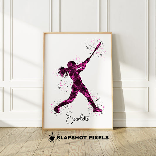 Personalized Softball Poster - Softball Gifts For Girls - SBG01