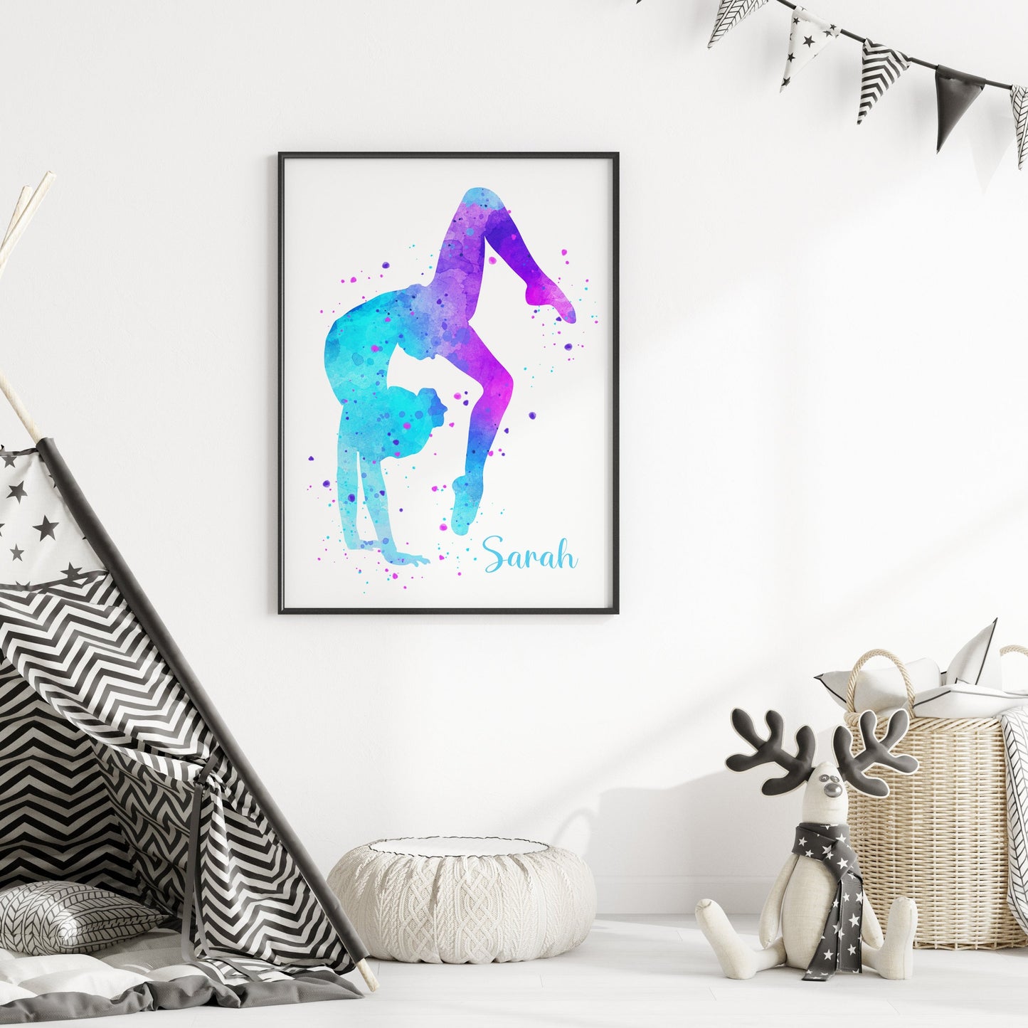 Personalized Gymnastics Poster & Canvas, Gymnast Eat Lift Sleep